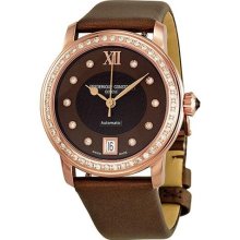 Frederique Constant Automatic Diamond Brown Mother of Pearl Ladie ...