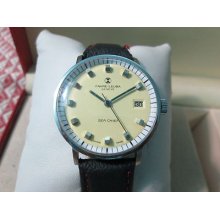 Free Dhl Extremely Rare Favre-leuba Wind Men's Steel Vintage Swiss Watch Running