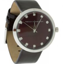 French Connection Ladies Watch - Fc1006r-burgandy Leather Strap