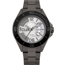 French Connection Men's Quartz Watch With Black Dial Analogue Display And Grey Stainless Steel Bracelet Fc1116um