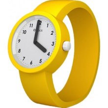 Fullspot O Clock Unisex Quartz Watch With White Dial Analogue Display And Yellow Silicone Bracelet Ocnw21