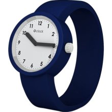 Fullspot O Clock Unisex Quartz Watch With White Dial Analogue Display And Navy Silicone Bracelet Ocnw12-X
