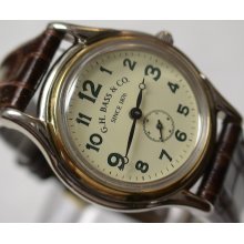 G.H.Bass & Co Ladies Quartz Gold Thin Watch $294 w/ New DeBeer Aligator Strap