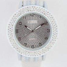 Geneva Oversized Rhinestone Watch White One Size For Women 20609615001