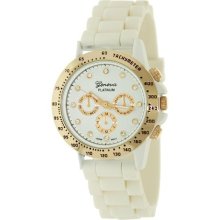 Geneva Platinum Women's 9689.RoseGold.White White Silicone Quartz ...
