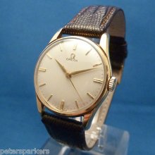 Gents Solid 9ct Gold Vintage Omega Hand Wind Mechanical Wristwatch