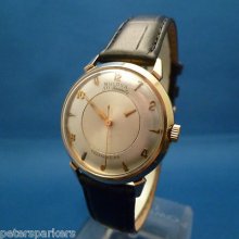 Gents Vintage Solid 14k Gold Bulova Mystery Dial Self Winding Wristwatch