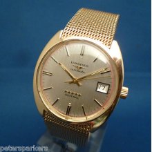 Gents Vintage Solid 9ct Gold Longines 5 Star Admiral Automatic Wristwatch