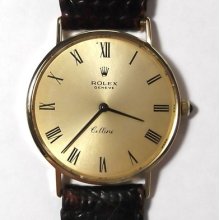 Genuine 1970's 14k Solid Gold Cellini Rolex Geneve Gold Dial Watch 3223199 1971