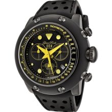 Glam Rock Unisex 'Race Track' Black Silicone Watch ...
