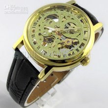 Gold Hollow Out Automatic Mechanical Watches Wristwatch Water-proof