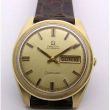 Gold Top Omega Seamaster Automatic Day Date 37mm Model Cd 166 032 Caliber 750