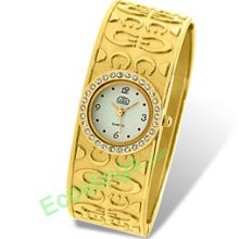 Good Jewelry Golden Ladies Bangle Watch Dial