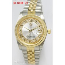 Good Quality Unisex Watch Roman Number White Dial Gold Bezel Reginal