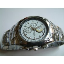 Great Marco Max Silver/white Chrono Look Men's Quartz Watch