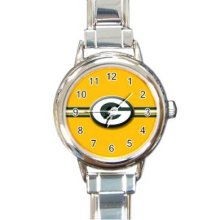 Green Bay Packers 16 Starter Italian Charm Links Round Watch 05