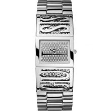 Guess Logo Ss Silver Swarovski Bracelet Bangle Cuff Lady Watch W11591l1 Wt