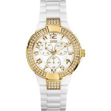 Guess U11623l1 White Ladies Gold Bracelet Watch