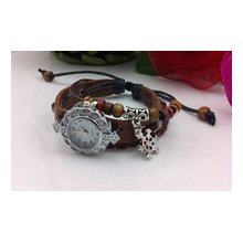 Handmade Leather bracelet watch,Hand-knitted Leather bangle Women's watch,gift watch WSL-005 - Sku# SMT549300769