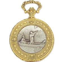 Hunting themed quartz pocket watch with matching chain by jules