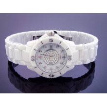 Icetime Venus 35 mm stainless steel & White Ceramic case 0.15CT diamonds watch