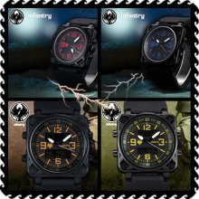 Infantry Mens Sport Army Lcd Digital Analog Quartz Watch Rubber Stainless Steel