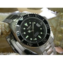 Invicta 0420 Titanium Pro Diver Self-wind Automatic Black Dial Men's 200m Watch