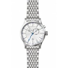 Invicta 12228 Men $995 Vintage White Dial Quartz 3h Silver Ss Band Watch