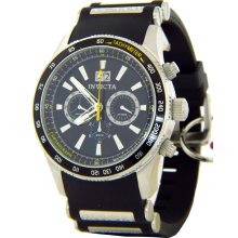 Invicta 1235 Blue Dial Black Band Chrono Mens Watch