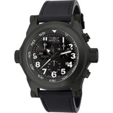 Invicta 4830 Force Collection Master Quartz Chronograph Mens Black Leather Watch