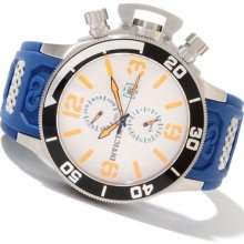 Invicta Mens Corduba Collection White Dial Swiss Blue Polyurethane Strap Watch