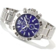 Invicta Mens Specialty Blue Dial Swiss Chronograph Stainless Steel Watch 1979