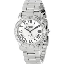 Invicta Womens Angel Silver Dial Roman Numerals Diamond Accented Bracelet Watch