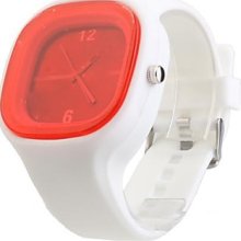 Jelly Silicone Band Quartz Watch(White) Wrist