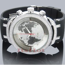 Joe Rodeo Diamond Watch Jojo Master 2.20ct World Map W Black & White Diamonds