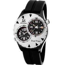 Joshua & Sons Watches Men's Black Dial Black Silicon Black Silicon/Bla