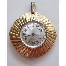 Jubilee Gold Tone Base Metal Pendant Watch