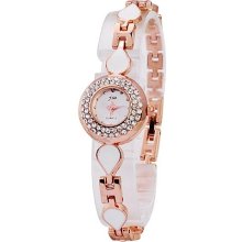 JW A6391 Stylish Water-proof Rhinestone Dial Metal Quartz Movt Bracel