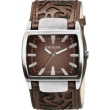KUC-0047G Kahuna Mens Brown Cuff Watch