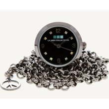 La Mer Collections Gunmetal Black Dial Ring Watch