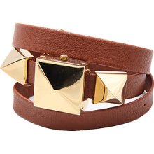 La Mer The Cairo Pyramid Wrap Watch in Brown with Gold Hardware