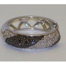 Ladies And Mens Silver Diamond Earings