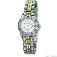 Ladies Charles Hubert Stainless 18k 0.08ct. Dia. White Dial Watch