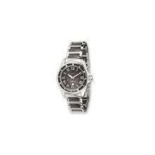 Ladies Chisel Stainless Steel & Ceramic Black Dial Watch