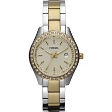 Ladies Fossil Stella Mini Gold Tone Stainless Steel Watch