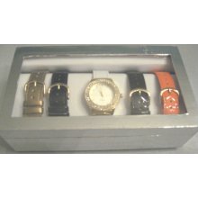 Ladies Quartz Watch W/ Collection Of Bands-various Colors-5 Bands-kohls-new