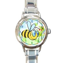 Ladies Round Italian Charm Bracelet Watch Bumble Bee Gift model 30159367