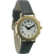 Ladies Tel-time Gold-colored Talking Watch With White