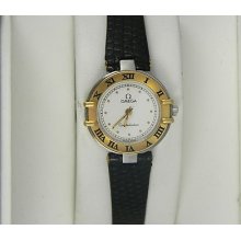 Lady's Omega Constellation Swiss Quartz Watch 18k Gold+stainless Steel Mint