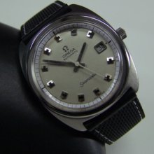 Large 60's Omega Seamaster Silver Dial Date Cal:565 Auto Man's